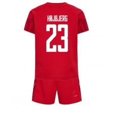 Danmark Pierre-Emile Hojbjerg #23 Hemmaställ Barn VM 2022 Korta ärmar (+ Korta byxor)